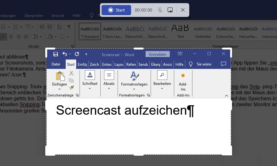 Snipping-Tool Screencast