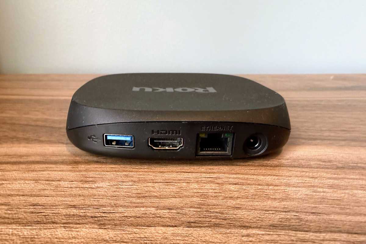 2024 Roku Ultra rear view with USB-A, HDMI, and Ethernet ports