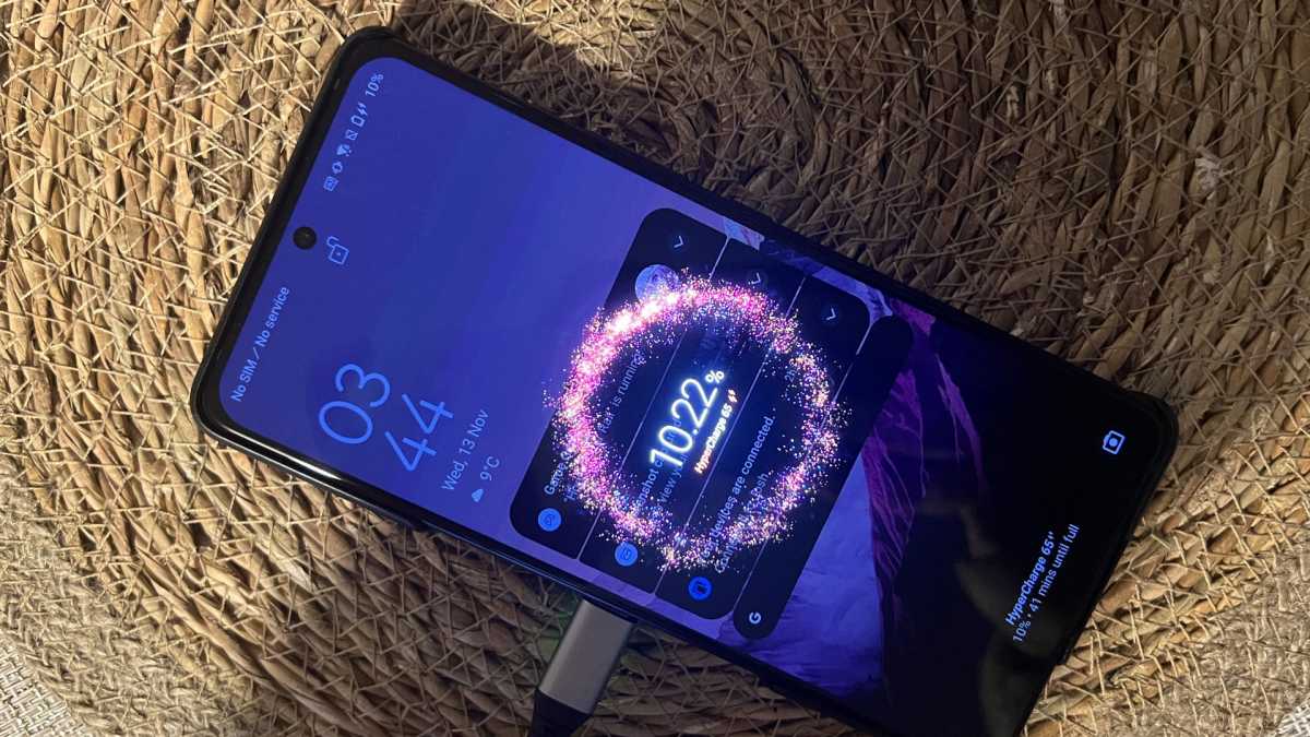 The ASUS ROG Phone 9 Pro Edition charging with 65W.