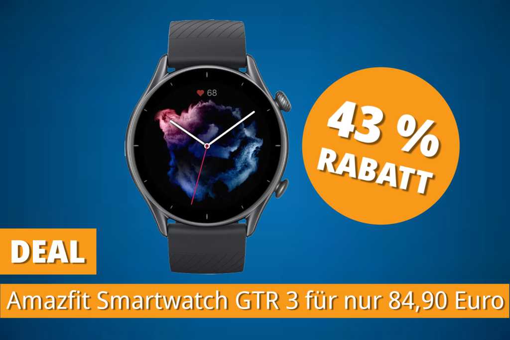 Image: Top-Smartwatch fÃ¼r nur 80 Euro: Amazfit GTR 3 mit 21 Tagen Akkulaufzeit stark reduziert dank Coupon