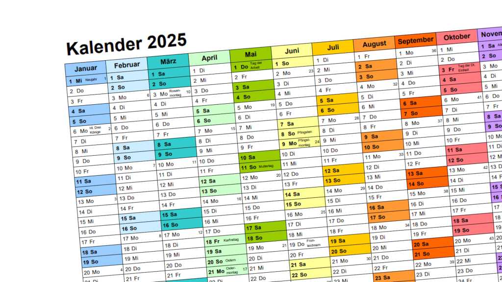 Image: Kalender 2025 gratis zum Ausdrucken in allen Formaten