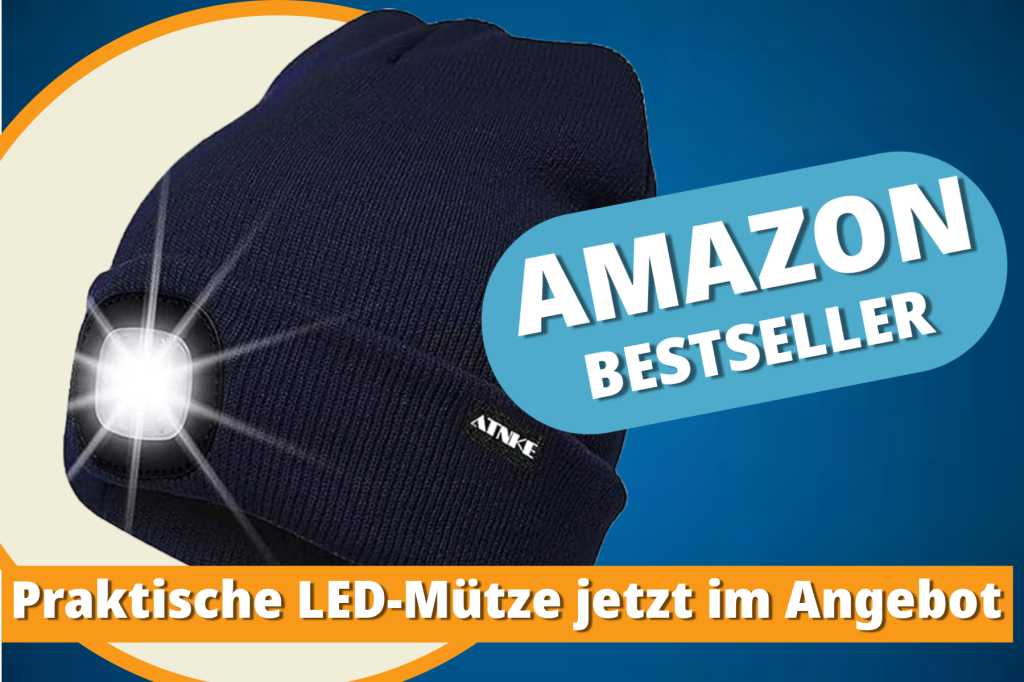 Image: Kunden lieben sie: Die LED-WintermÃ¼tze mit 4,6 Sternen aus rund 15.000 Bewertungen im Angebot!