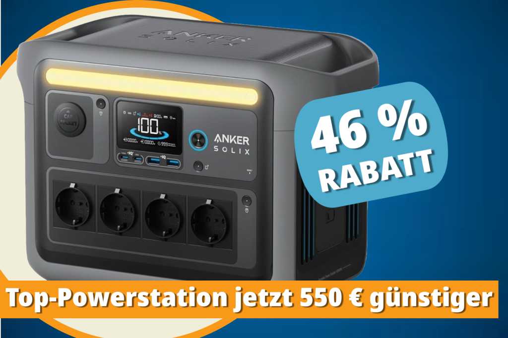 Image: LÃ¤dt schneller als Sie frÃ¼hstÃ¼cken kÃ¶nnen: Anker Solix C1000 Powerstation fast zum halben Preis im Angebot