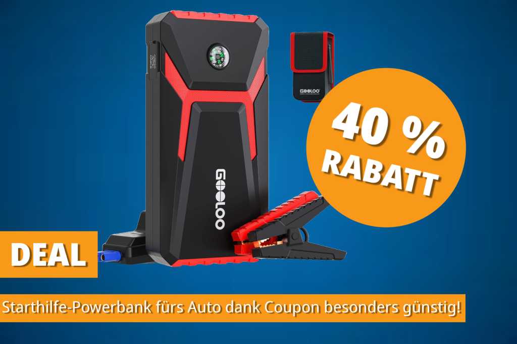 Image: GehÃ¶rt in jedes Auto: Bestseller Starthilfe-Powerbank dank Extra-Rabatt zum attraktiven Preis erhÃ¤ltlich