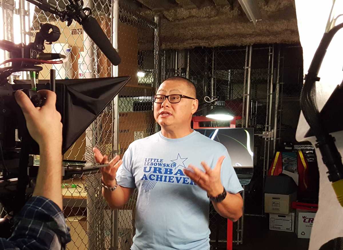 Gordon Mah Ung being filmed for Hardcore Hardware