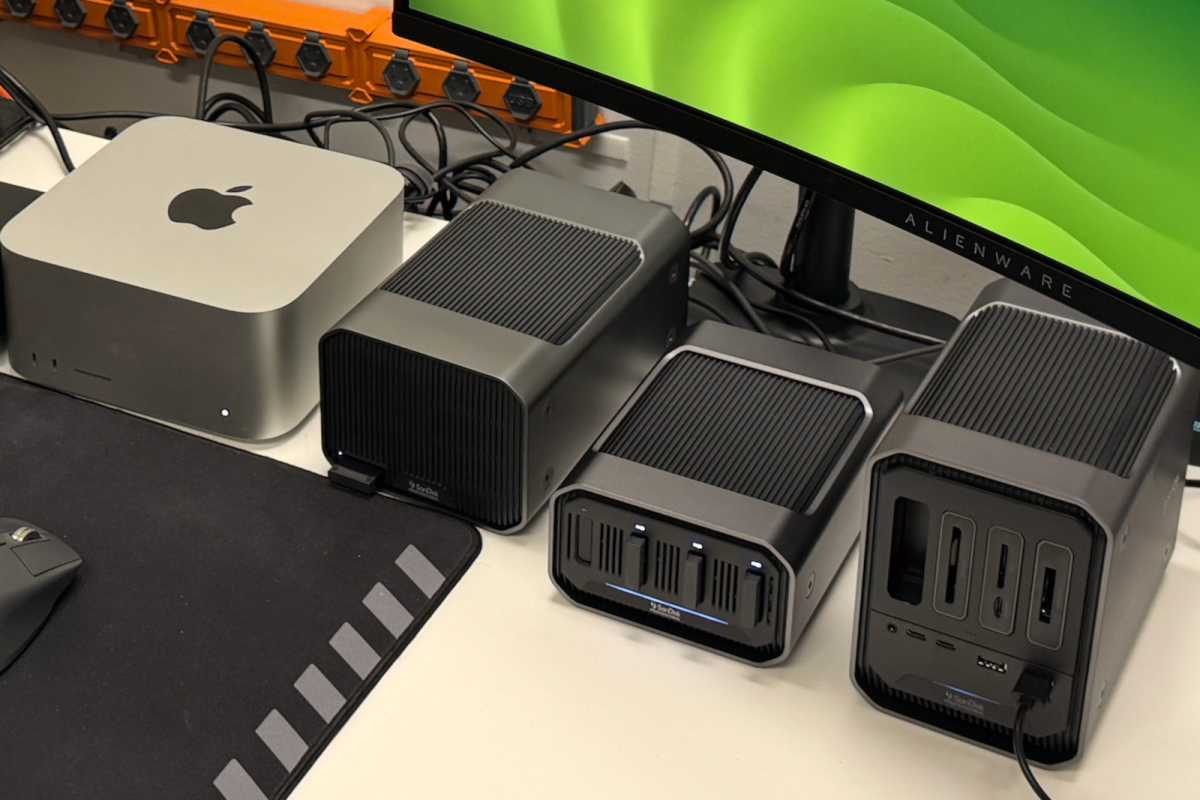 Lots of external drives for data storage