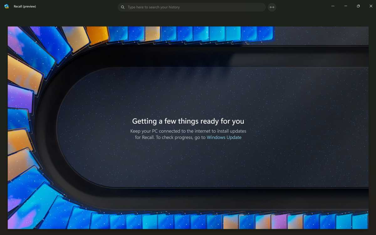 Microsoft Recall intro screen