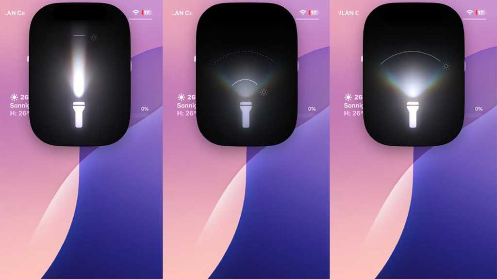 Image: iOS 18: Die Lichtausgabe der Taschenlampe justieren