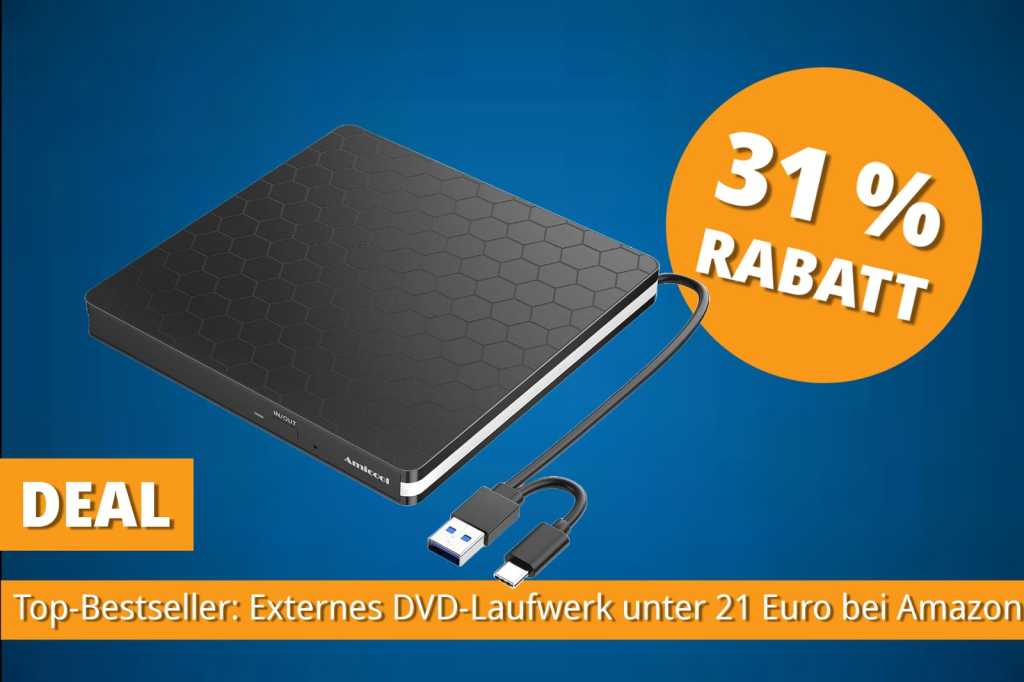 Image: Externes DVD-Laufwerk fÃ¼r PC, Laptop und Mac im Angebot fÃ¼r 21 Euro