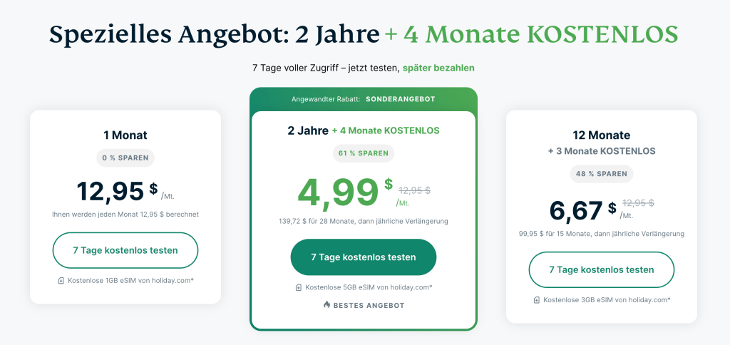 Image: ExpressVPN Angebot: 2 Jahre Premium-VPN fÃ¼r 4,80 â¬/Monat + gratis eSIM â Top VPN-Deal sichern!