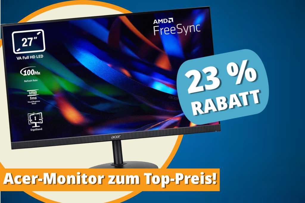 Image: Top-Bewertung, Top Preis: Acer-Monitor mit 27 Zoll und 100 Hz im Angebot