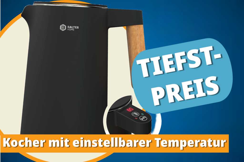 Image: Profi-Wasserkocher mit Temperaturauswahl â jetzt zum Tiefstpreis bei Amazon