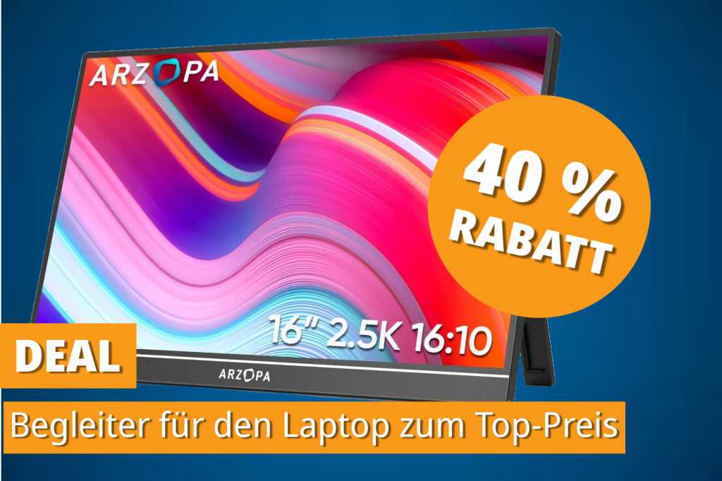 Image: Super praktisch fÃ¼r unterwegs: Tragbarer 16-Zoll-Monitor fÃ¼r Laptops jetzt mit groÃem Rabatt