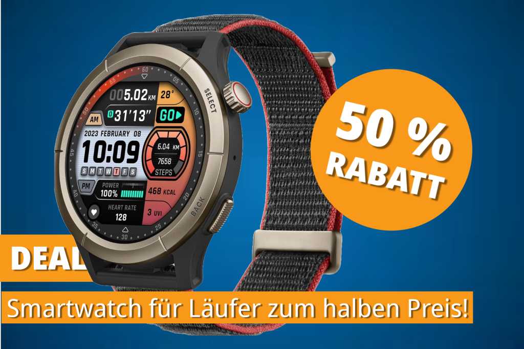 Image: Hammer-Angebot: High-End-Smartwatch von Amazfit jetzt zum halben Preis