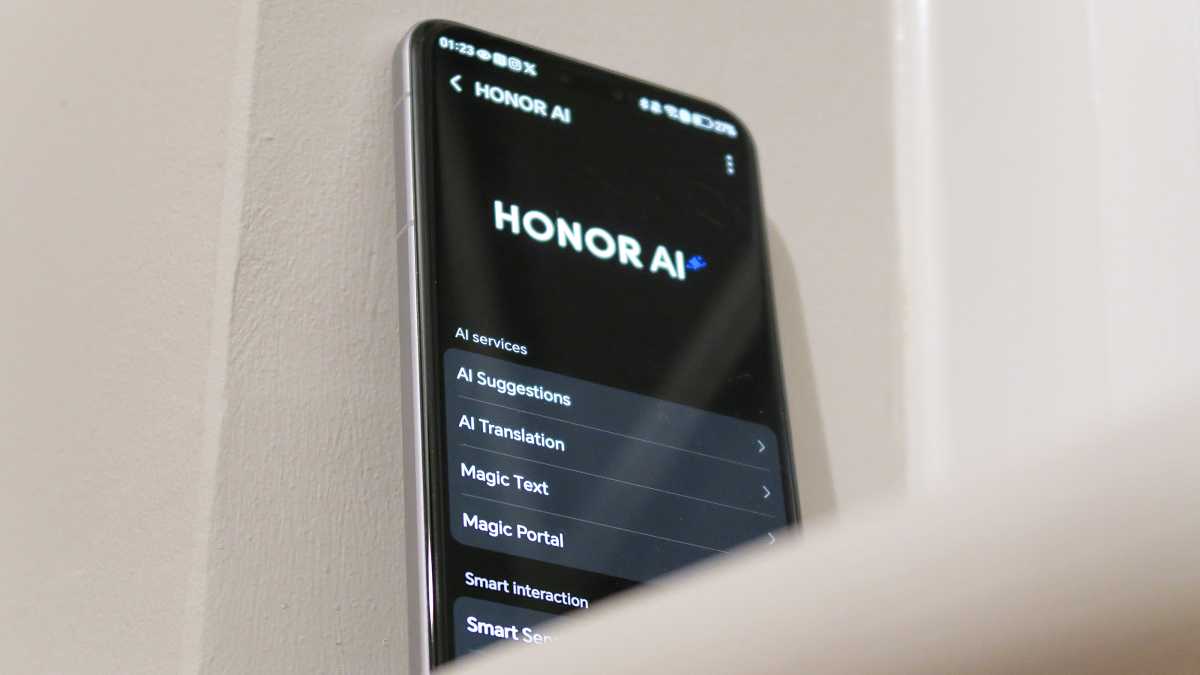 Honor Magic 7 Pro review AI menu