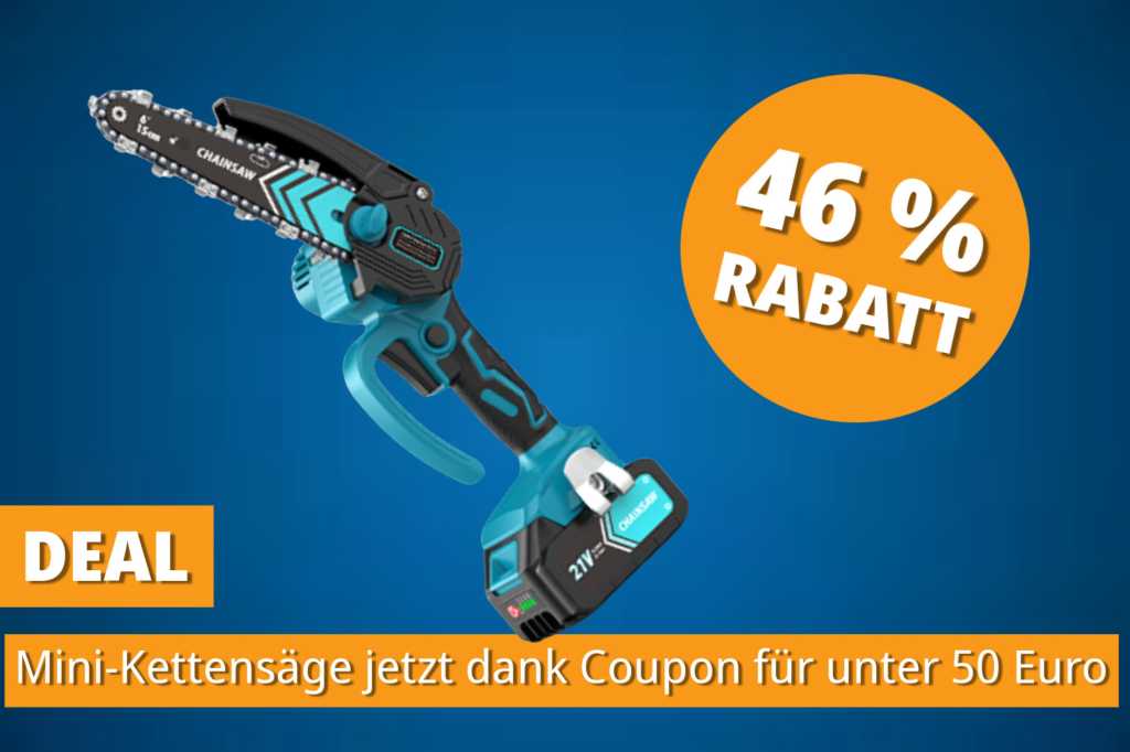 Image: GÃ¼nstige Makita-Alternative: Mini-KettensÃ¤ge mit 2 Akkus jetzt mit Doppel-Rabatt bei Amazon