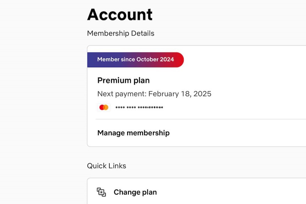 Netflix manage membership