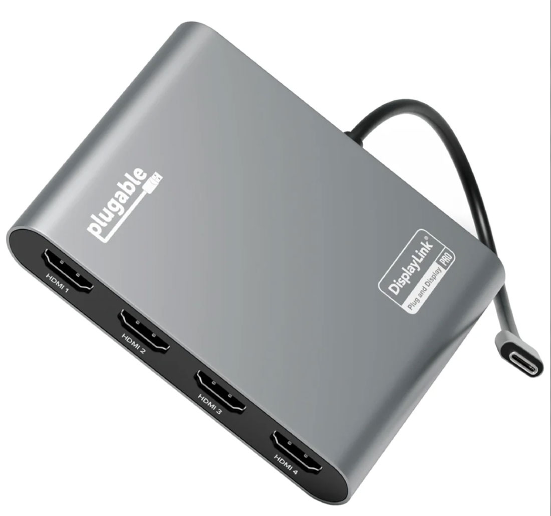 Plugable USB C Quad HDMI Graphics Adapter