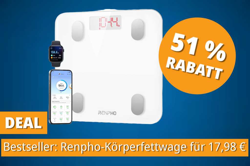 Image: Smarte KÃ¶rperanalyse zum kleinen Preis: Meistverkaufte KÃ¶rperfettwaage von Renpho fÃ¼r unter 18 Euro bei Amazon