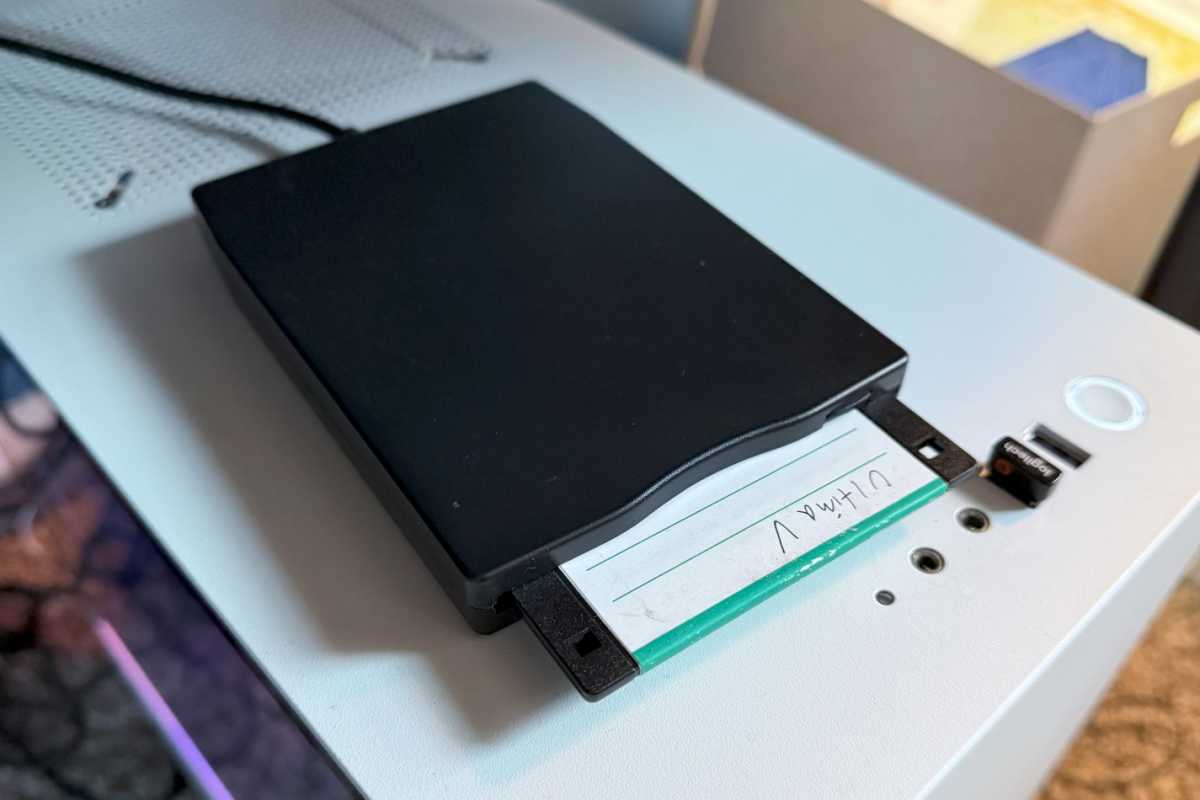 USB floppy disk reader with Ultima V disk inserted