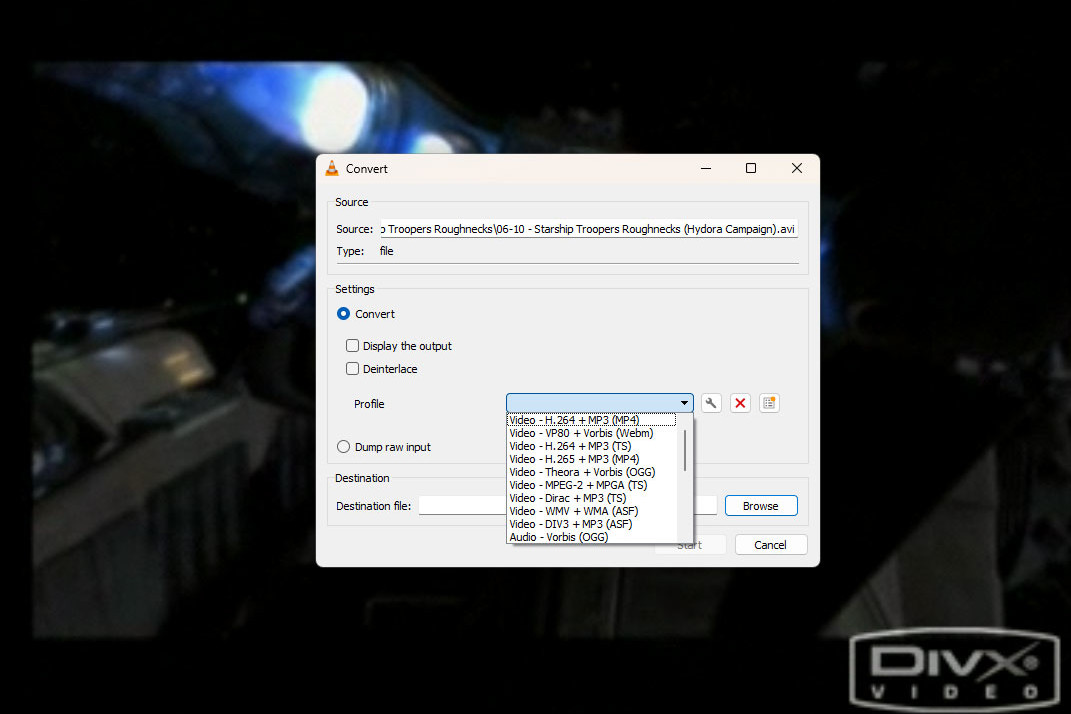 VLC feature convert video to another format