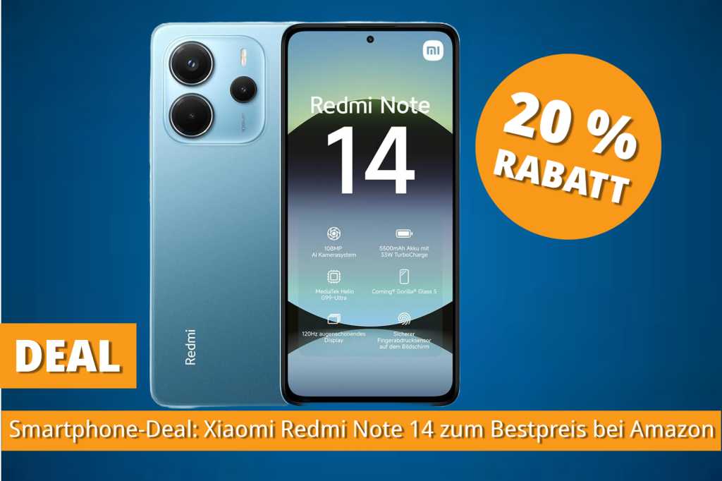 Image: 20 Prozent Rabatt auf neustes Modell: Xiaomi Redmi Note 14 fÃ¼r unter 200 Euro bei Amazon