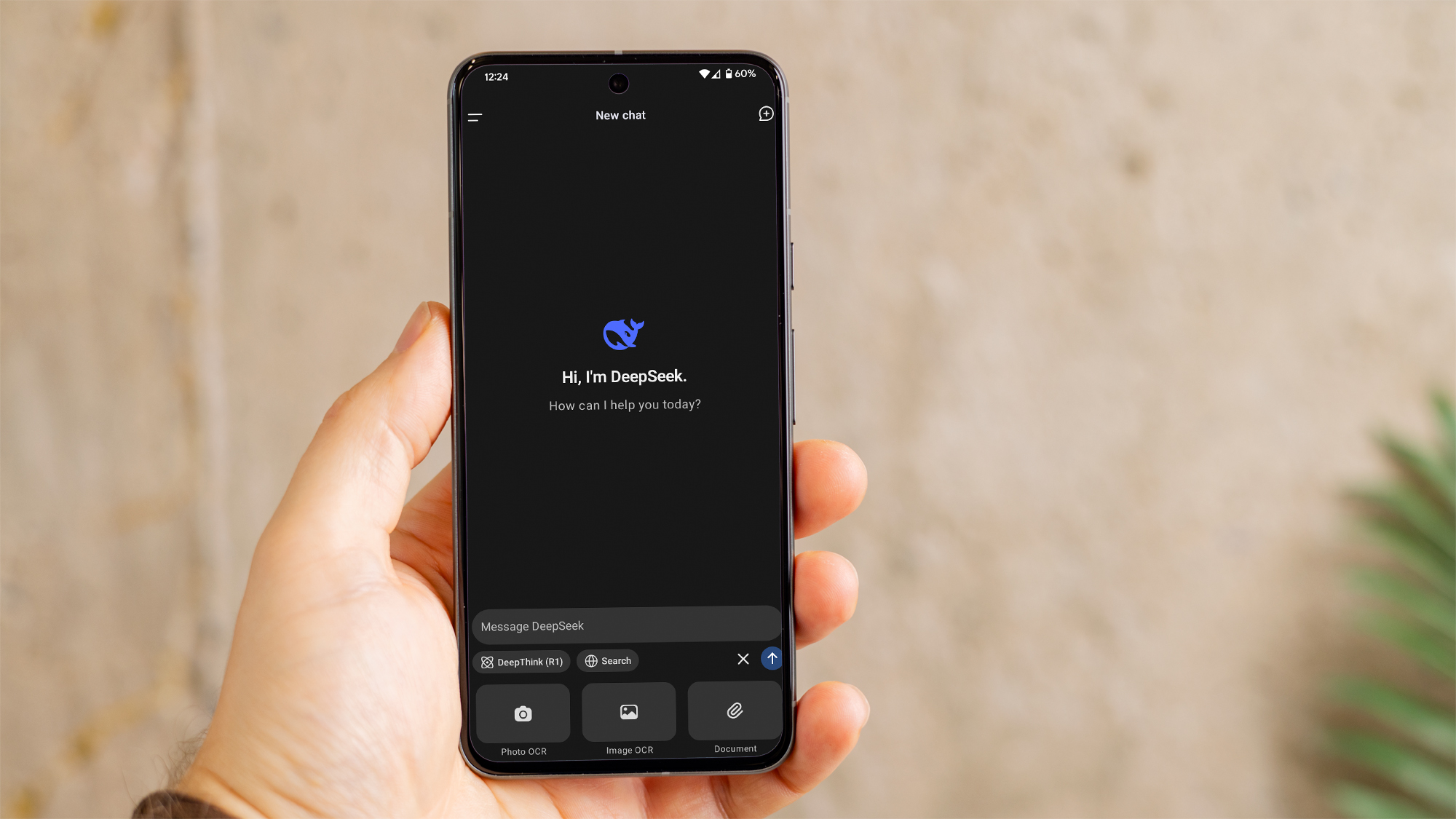 DeepSeek app on an Android phone