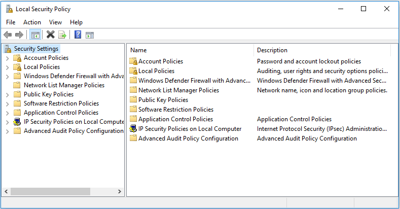 Windows Local Security Policy