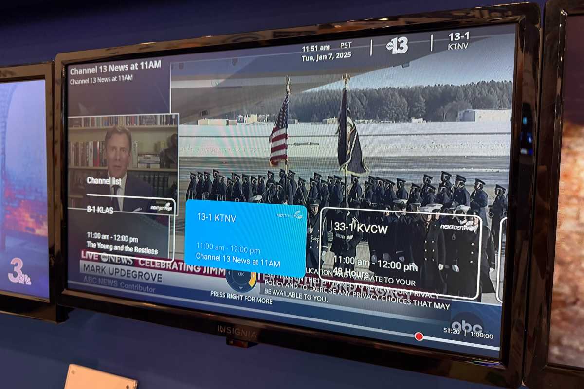 Over-the-air channel playback on the MyVelo TV Premiere