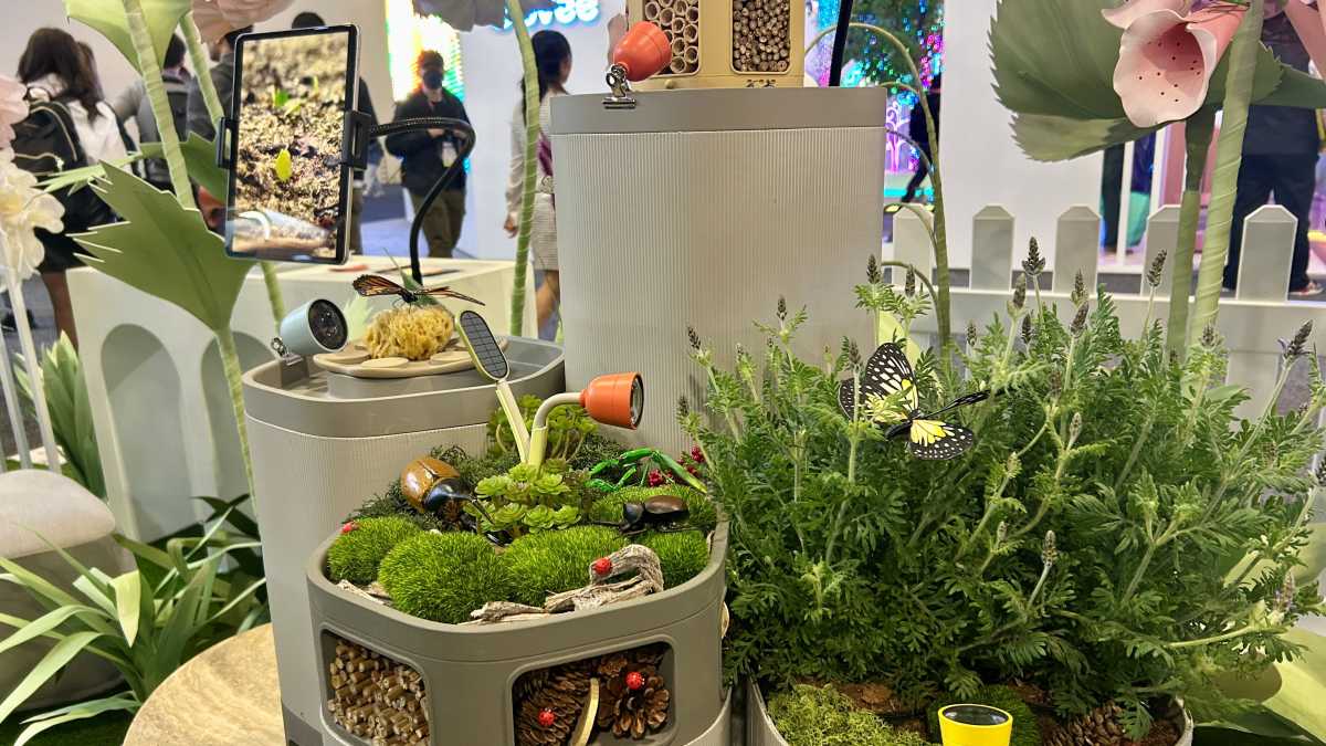 The brand's Wonder Blocks, planted with moss and flowers