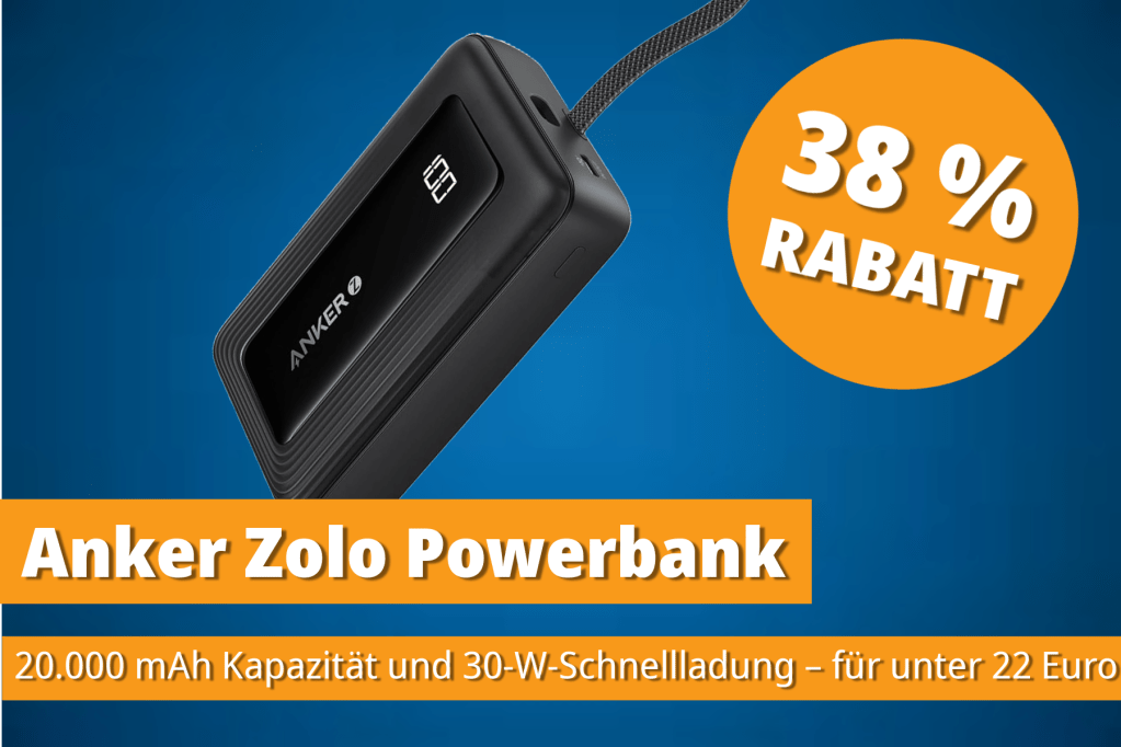 Image: Nie wieder leerer Akku: Begehrte Anker-Powerbank mit 30-Watt-Schnellladung fÃ¼r unter 20 Euro bei Amazon