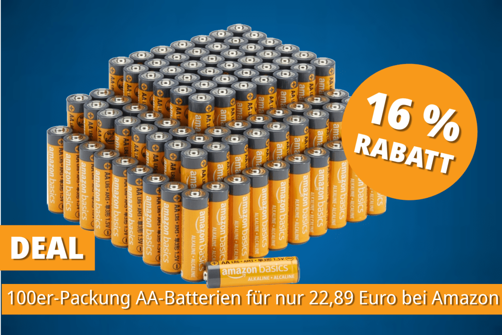 Image: 0,23 Euro pro Batterie: Diese GroÃpackung mit 100 AA-Batterien darf in keinem Haushalt fehlen â Top-Angebot bei Amazon