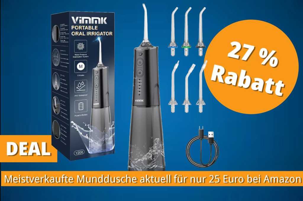 Image: Gamechanger fÃ¼r die Zahnpflege: Die meistverkaufte Munddusche auf Amazon kostet jetzt nur 25 Euro