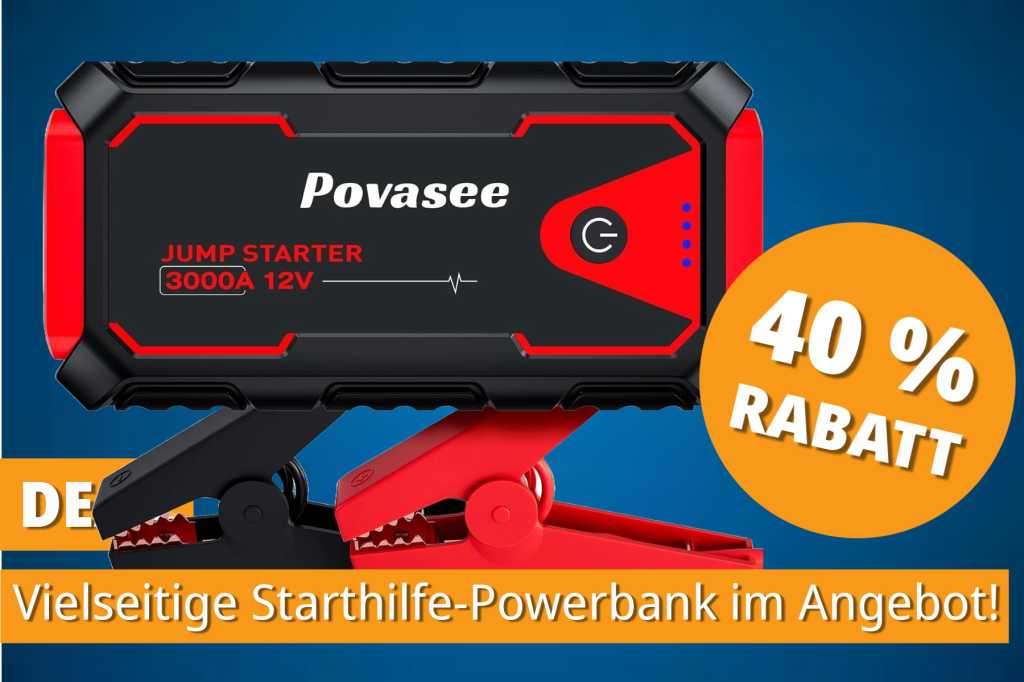 Image: Mega-Deal: Dank Doppelrabatt nur 53,19 â¬ fÃ¼r diese Starthilfe-Powerbank!