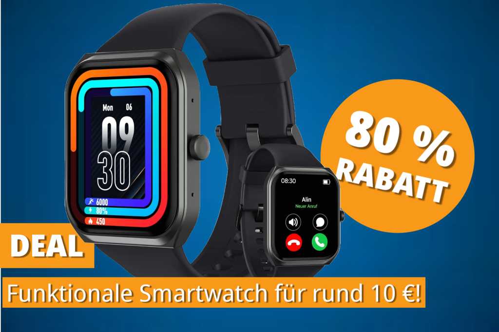 Image: Bestseller-Smartwatch mit Telefonfunktion fÃ¼r 10,19 â¬ â nur fÃ¼r kurze Zeit so gÃ¼nstig