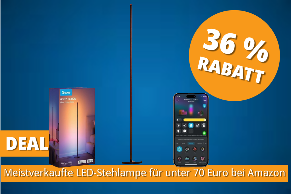 Image: Govee unterbietet Philips Hue: Meistverkaufte LED-Stehlampe mit smarten Funktionen im Mega-Deal bei Amazon