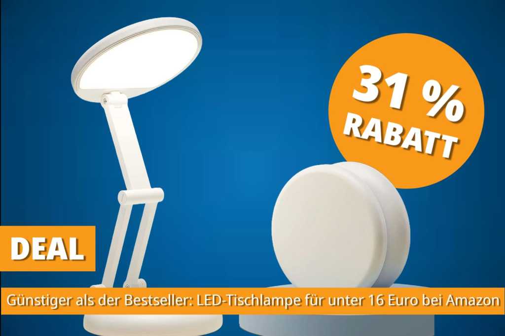 Image: GÃ¼nstiger als der Bestseller: Dimmbare LED-Schreibtischlampe mit Doppel-Rabatt fÃ¼r unter 16 Euro