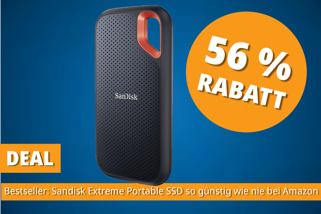 Image: Die meistverkaufte externe SSD von Sandisk gibt es jetzt zum Bestpreis: 500 GB Speicher so gÃ¼nstig wie nie bei Amazon