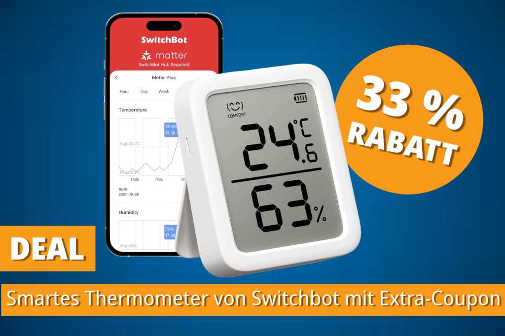 Image: Temperatur immer im Blick: Smartes Thermometer mit App-Anbindung fÃ¼r nur 13,49 Euro dank Amazon-Coupon