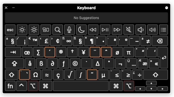 US extra keys on keyboard