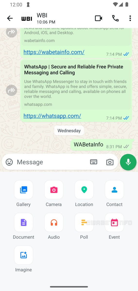 WhatsApp beta new event schedulling feature