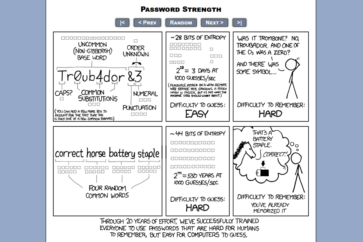 xkcd comic 936 - password strength