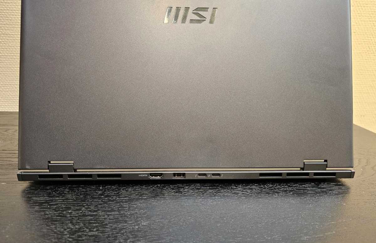 MSI Prestige 16 AI Evo (B2HMG) laptop Intel Arrow Lake H processor back ports