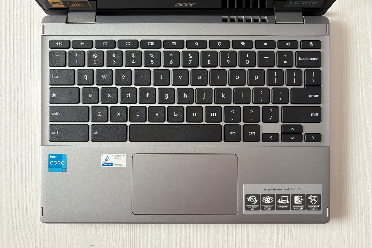 Acer Chromebook Spin 312 keyboard