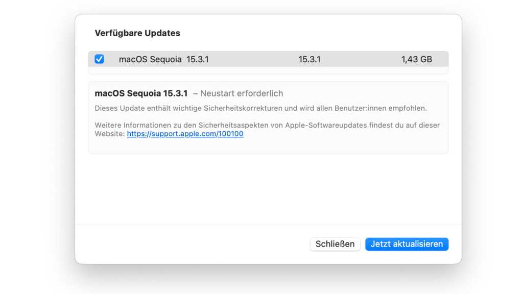 Image: macOS 15.3.1 â Updates auch fÃ¼r Sonoma und Ventura