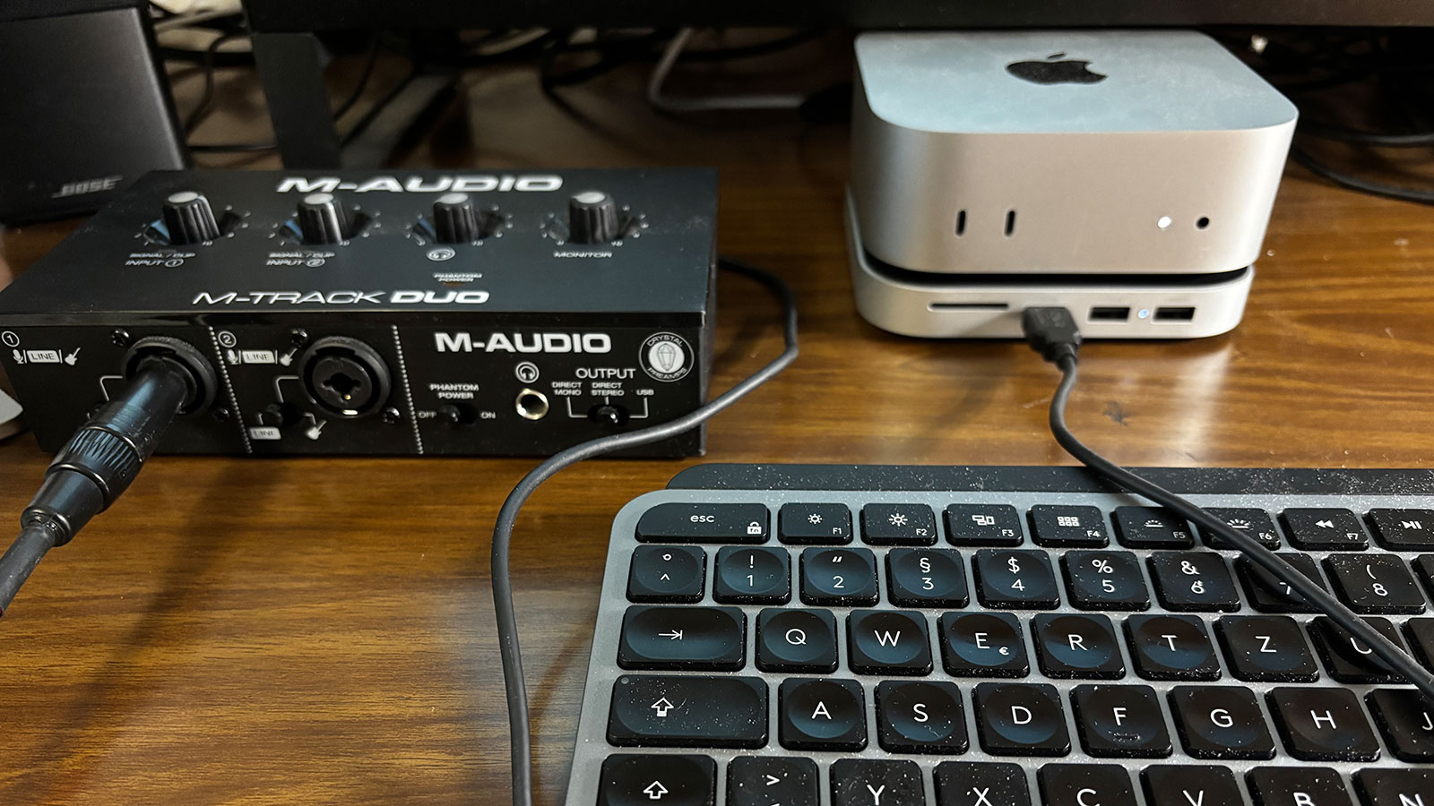 Satechi Stand & Hub Mac Mini M4 mit M-Audio Interface USB-A