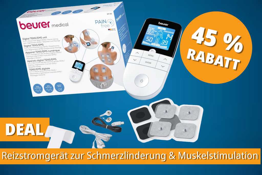 Image: Dieses 3-in-1-ReizstromgerÃ¤t lindert Schmerzen: Beurer EM 49 jezt fÃ¼r nur 39,99 Euro bei Amazon