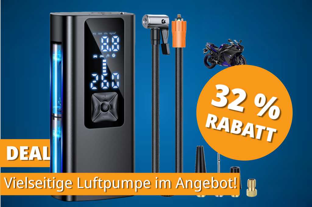 Image: Luft & Power to go: Diese Mini-Luftpumpe lÃ¤dt nicht nur Reifen, sondern auch Ihr Handy!