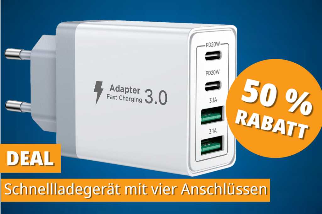 Image: 4 GerÃ¤te gleichzeitig laden â mit diesem 4-in-1 SchnellladegerÃ¤t fÃ¼r unter 11 â¬!