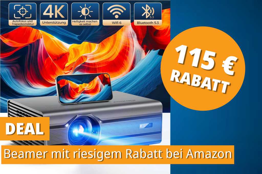 Image: Dieser Amazon-Tipp wird gerade verramscht: Beamer mit Autofokus & 25.000 Lumen fÃ¼r unter 75â¯â¬